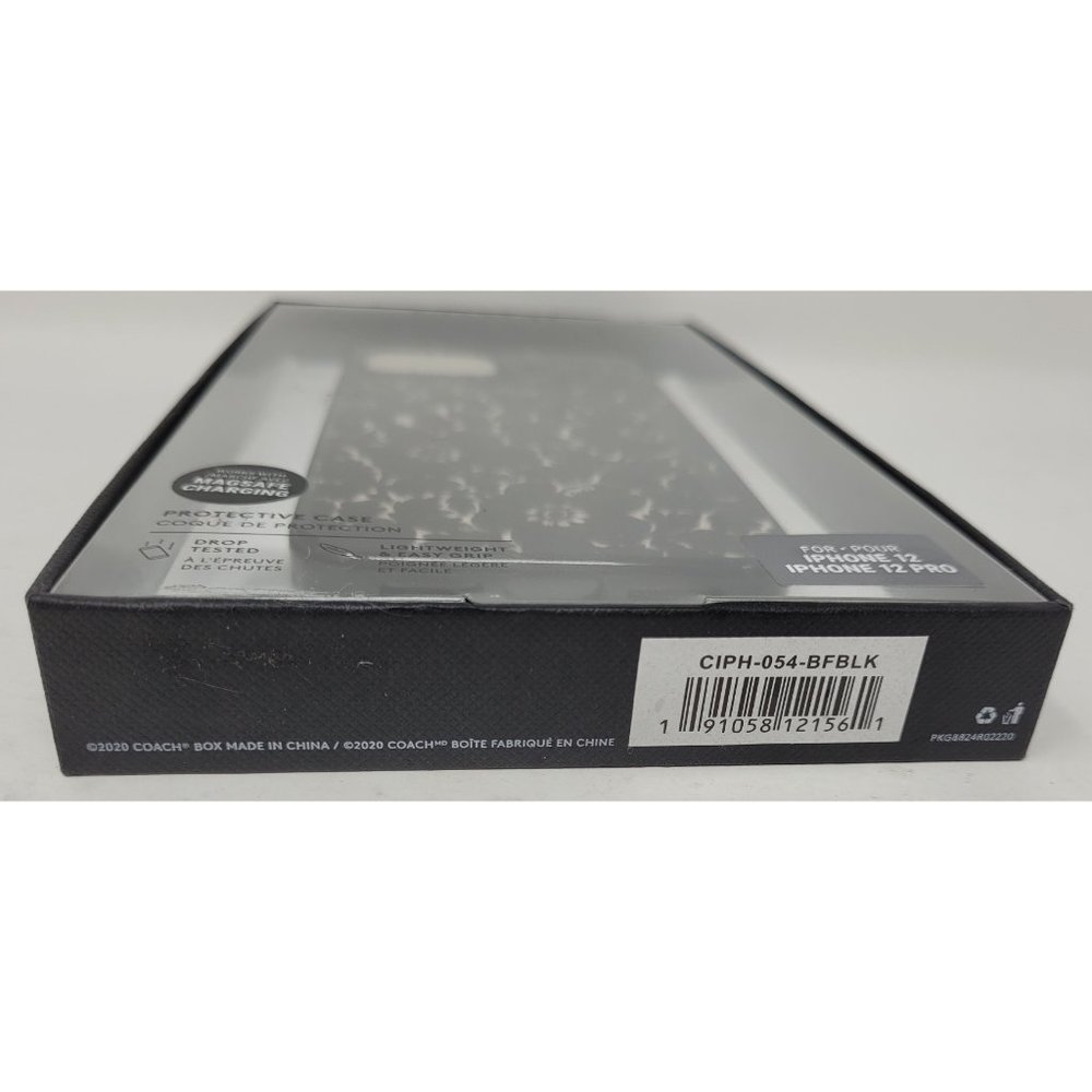 Coach Protective Case for Apple iPhone 12 Pro Max - Black/White Flowers - Picture 3 of 3